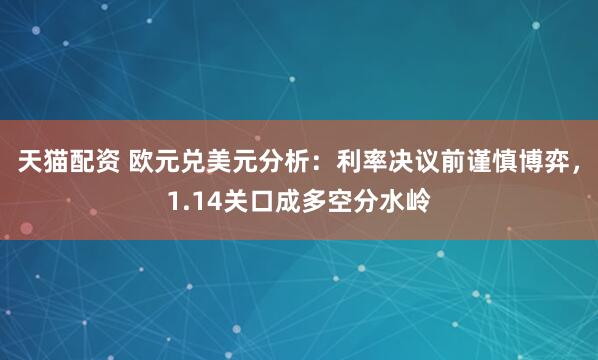 天猫配资 欧元兑美元分析：利率决议前谨慎博弈，1.14关口成多空分水岭