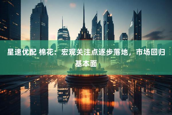 星速优配 棉花：宏观关注点逐步落地，市场回归基本面