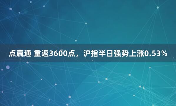 点赢通 重返3600点，沪指半日强势上涨0.53%
