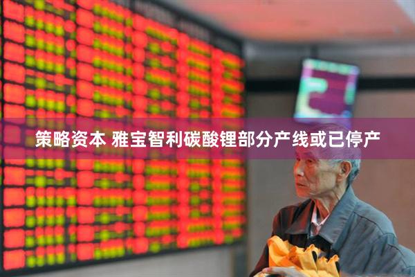 策略资本 雅宝智利碳酸锂部分产线或已停产